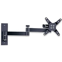 Techly 13" to 30" Tilt/Swivel LCD/LED TV Wall Mount 3 Joints Tilt +/-12° 180° Horizontally VESA up to 100x100 mm, Black
