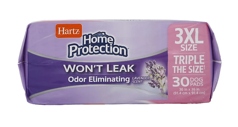 Hartz Home Protection Odour Eliminating Dog Pee Pads and Training Pads for Puppies and Adult Dogs 3XL, 30ct Dog Pad (36"x36")