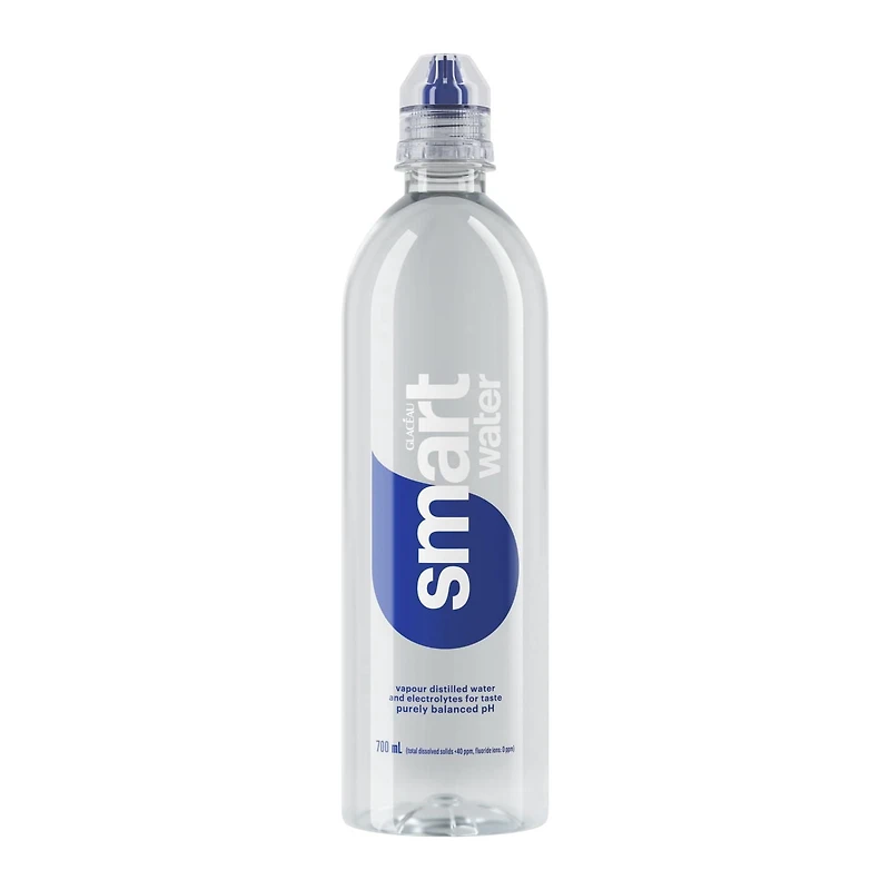 Glacéau smartwater, bouteille de 700 mL avec bouchon sport