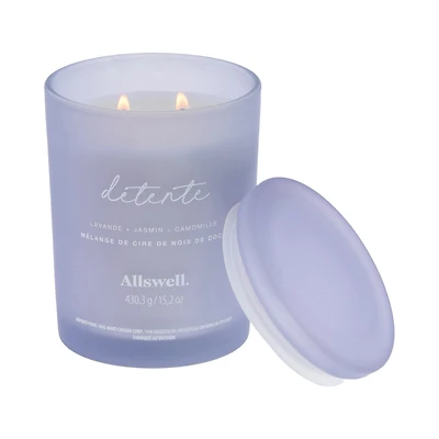 Allswell Scented 15 oz. Coconut Wax Spa Candle, Relax (Lavender + Jasmine + Chamomile), Coconut Wax Blend