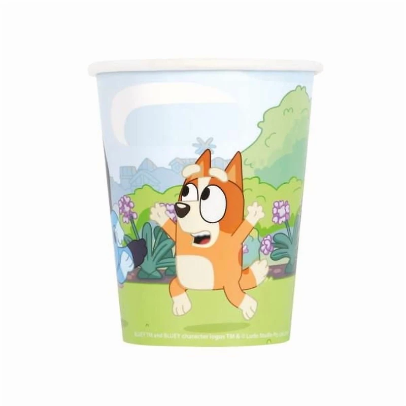 BLUEY 9oz Paper Cups, 8ct, Disposable cups hold 9oz.