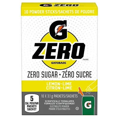 Gatorade Zero Powder Lemon Lime 10 x 2.9 g, Packets