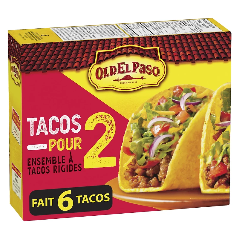 Old El Paso Tacos Pour 2 Ensemble de Dîner, Taco Rigides, 94 g, 6 6 pièces 94g