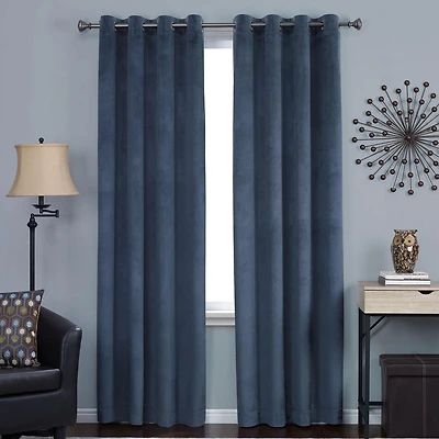 Hometrends Velvet 84" Grommet Blackout Window Curtains Panel, 1 panel, 50" x 84"