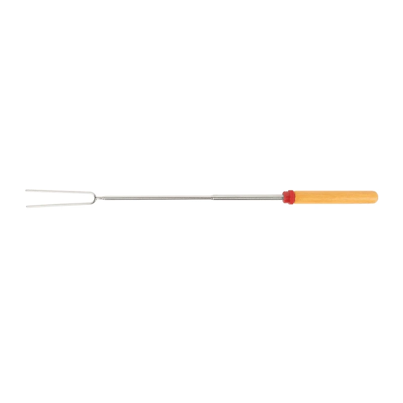Coghlan's Telescoping Fork – Stainless Steel 12.5–34in Extendable with Wooden Handle & Roller