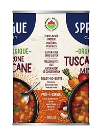Sprague Organic Tuscany-Style Minestrone Soup, 398ml - Reheat and Serve