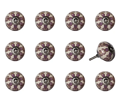 KNOB-IT VINTAGE HANDPAINTED CERAMIC KNOBS (12-Pack) K1700