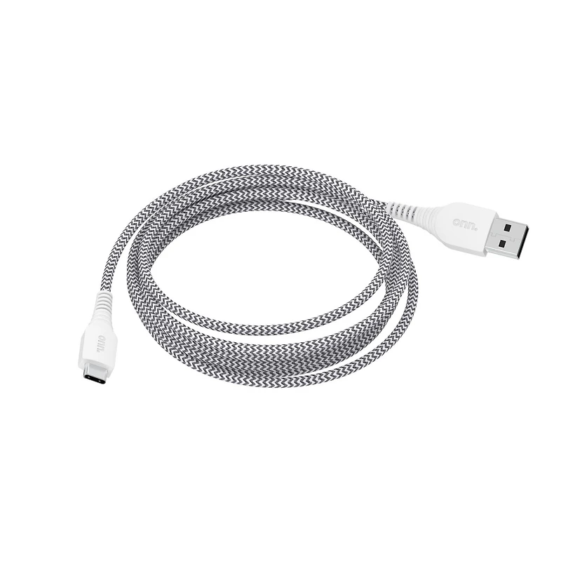 Onn. 6 FT/1.8 m USB Hi-Speed Certified USB-C to USB Braided Cable