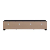 Bromley 71"L Black TV Stand with Four Glass Door Compartments
