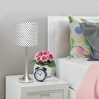 Simple Designs Tapered Table Lamp with Fabric Drum Shade