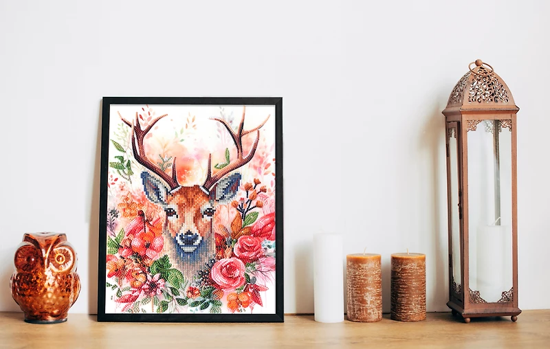 DIAMOND DOTZ® Cerf fleuri Édition Spéciale Kit d'art Broderie Diamant