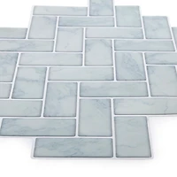 Truu Design Self-Adhesive Peel and Stick Herringbone Backsplash Wall Tiles