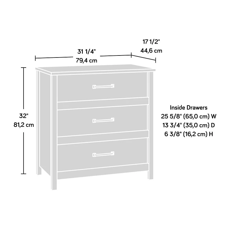 Sauder® Cannery Bridge 3-Drawer Chest, Sindoori Mango®, 431752