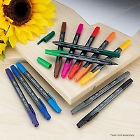 Royal & Langnickel - 12pc Dual Tip Artist Markers - Pointed Round Tip and Fineliner, 12pc Dual Tip Marker