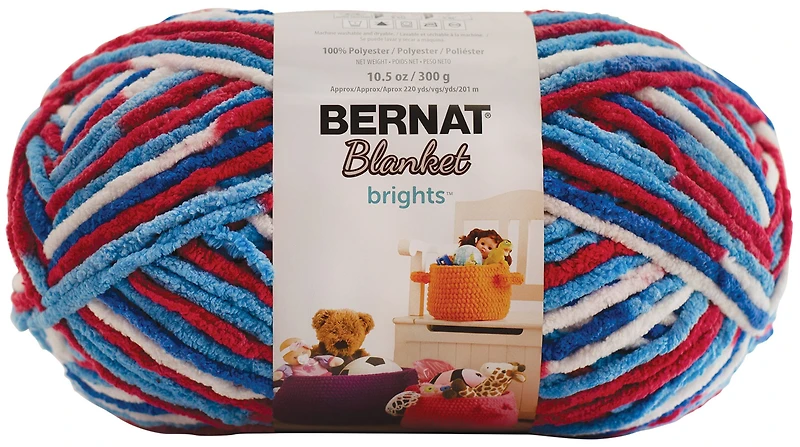 Fil Blanket Brights™ de Bernat®, Polyester #6 Super Bulky, 10.5oz/300g, 220 Yards Fil super extensible en polyester #6