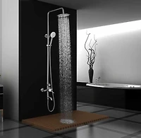 DROP Bath and Kitchen DR091028 Ensemble de douche mural rond en couleur chrome