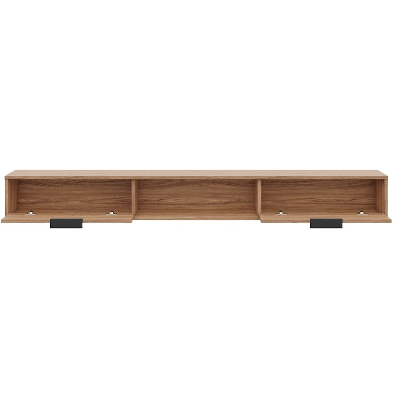 Meuble TV mural Nexera Slim 72 po avec 2 armoires, noyer clair