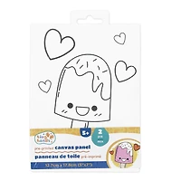 TINY HANDS Canvas Panels, Pre Printed, White, 2 pcs, 5inx7in, Age 5+, Kids, Crafts, Pre-Printed Canvas 2pc Asst 5" x 7"