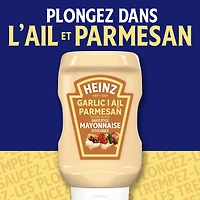 Sauce Style Mayonnaise À La Saveur D'Ail Et De Parmesan, Bouteille Mayonnaise aux cornichons Heinz