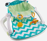 Fisher-Price Sit-Me-Up Floor Seat Portable Infant Chair with 2 Toys, Citrus Frog - Walmart Exclusive, Fold-able design