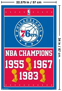 NBA Philadelphia 76ers - Champions 15 Wall Poster, 22.375" x 34"