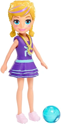 Polly Pocket Soccer Star Polly & Aqua Athlete Shani Sports Packs with 3-inch Doll Plus 7 Outfits & Accessories