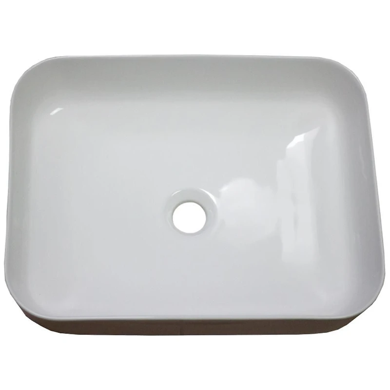 American Imaginations 19.7-in. W Above Counter White Bathroom Vessel Sink For Deck Mount Deck Mount Drilling AI-28674