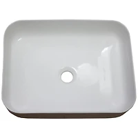 American Imaginations 19.7-in. W Above Counter White Bathroom Vessel Sink For Deck Mount Deck Mount Drilling AI-28674