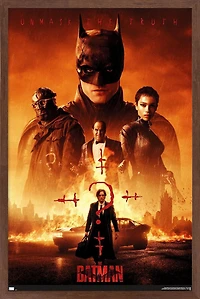DC Comics Movie The Batman - One Sheet Wall Poster, 22.375" x 34" Framed