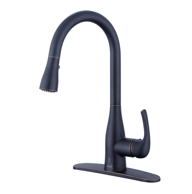 Robinet rétractable Flow à une poignée avec technologie de détection de mouvement des mains en bronze huilé