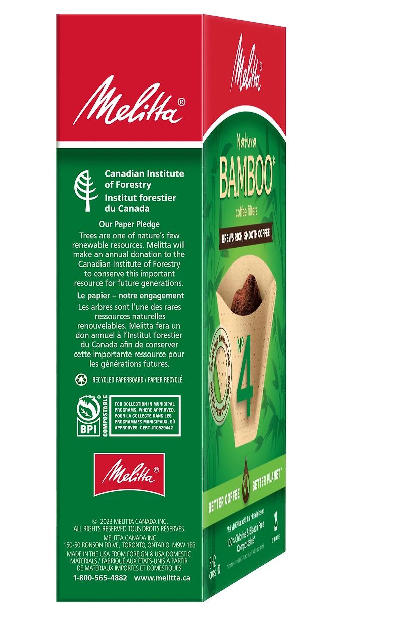 Filtres à café en bambou tout naturel nº 4 de Melitta