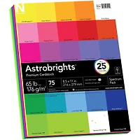 Astrobrights Spectrum 25 Colour Assorted Cardstock Paper, 8.5" x 11", 75 Sheets/Pack
