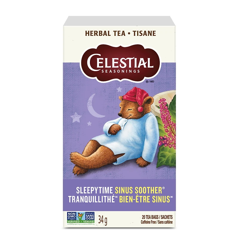 Celestial Seasonings Tranquillithé Bien-être Sinus, Sans caféine, Tisane, 20 Sachets 34g/20 Sachets