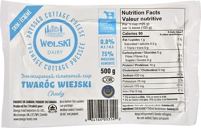 Wolski Pressed Cottage Cheese Skim 0.8%, 500g