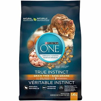 Purina ONE Véritable Instinct sans Grains Poulet, Nourriture Sèche pour Chats