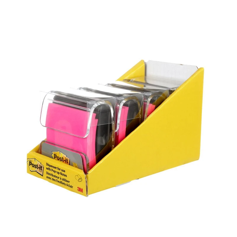 Distributeur de feuillets éclair super collants WD-330-BK-C-RP4 Post-it®, noir, 1/paquet
