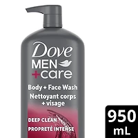 Dove Men+Care Body + Face Wash with 24-Hour Nourishing Micromoisture Technology Exfoliating Deep Clean Body Wash for Men, 950mL