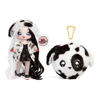 Poupée-mannequin Na Na Na Surprise 2 en 1 et sac à main pelucheux, série 3 – Dottie DeMil