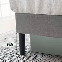 Lit plateforme rembourré Mainstays, sommier non requis, gris Simple, grand