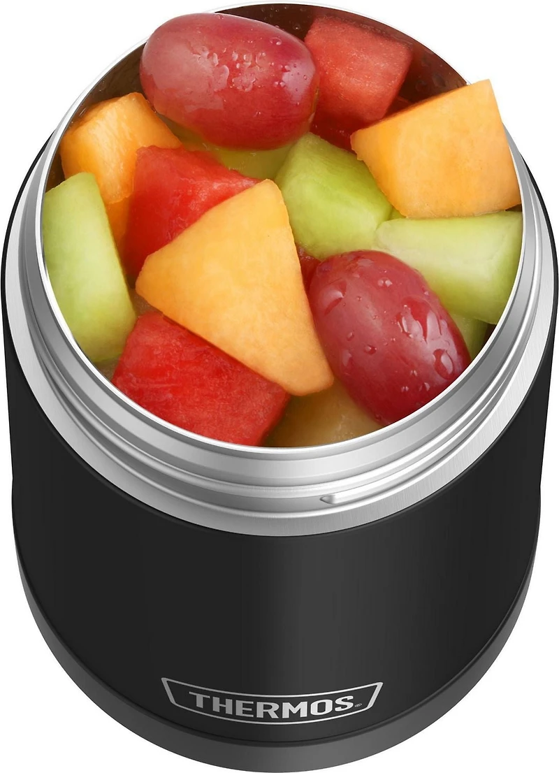 Thermos Vacuum Insulated 16 OZ Food Jar with Spoon, Black