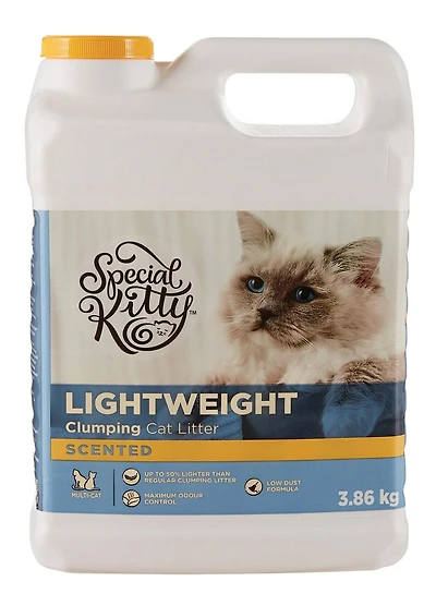 Litière agglomérante poids léger parfumée multi-chats Special Kitty 3,86 kg