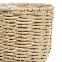 Truu Design Decorative Woven Paper Planter Set with Wooden Legs