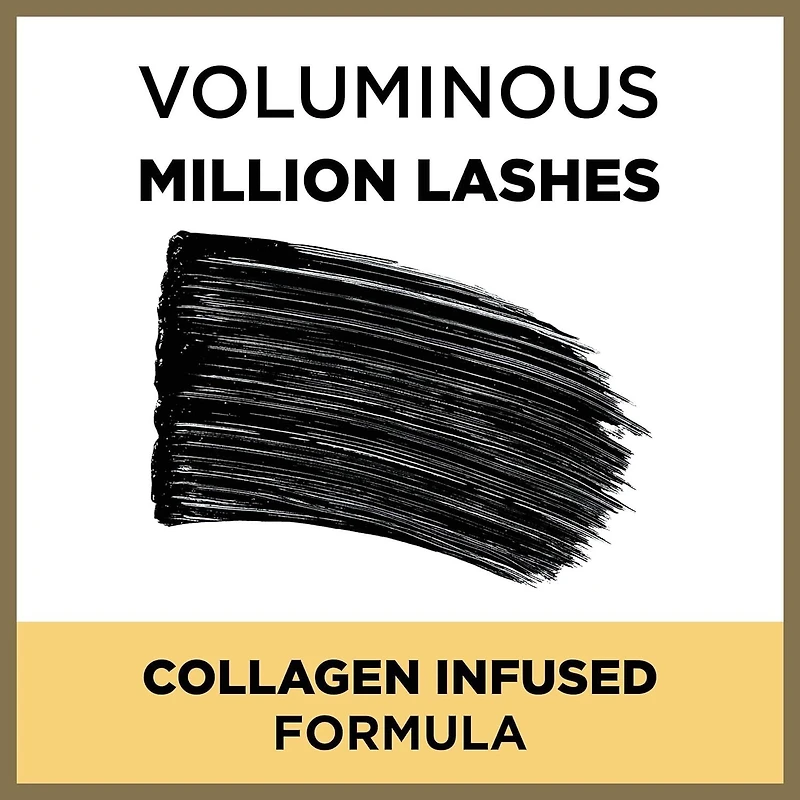 L'Oréal Paris Voluminous® Million Lashes™, Waterproof Mascara, Black, 10 mL, 10 mL
