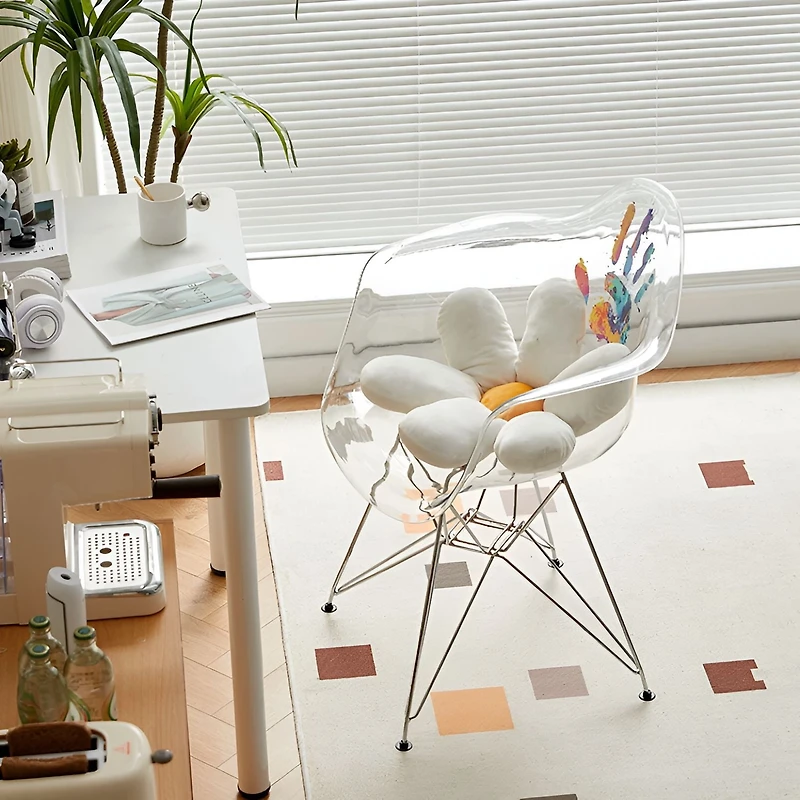 Heavenly Collection Clear & Chrome Bucket Chair
