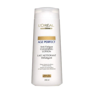 L'Oreal Paris Age Perfect Anti-Fatigue Lait Nettoyant Défatigant avec Vitamine C, anti-âge, 200 ml