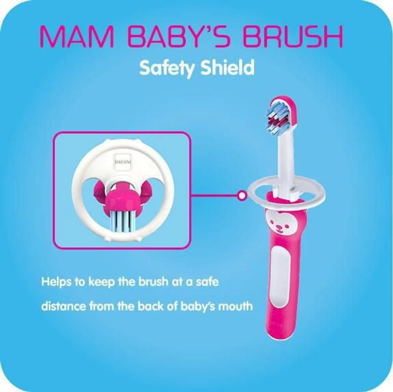 MAM Learn to Brush Set, Baby Toothbrush Set, Girl, 5+ Months, 2-Count