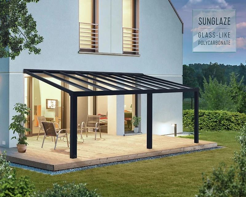 CANOPIA by PALRAM Stockholm Ensemble de couverture de patio de 11 pi x 22 pi - Gris