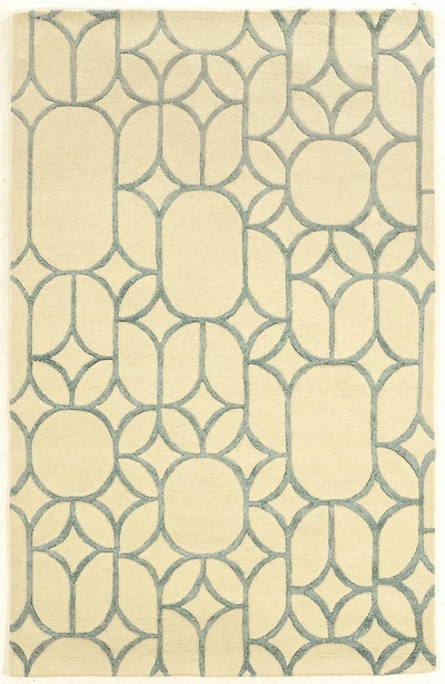 Aspire Wool Window Ivory & Turquoise 2' x 3' Accent Rug