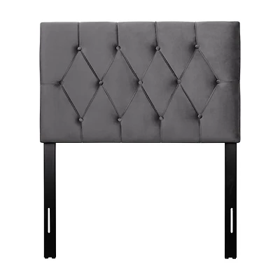CorLiving Catalina Twin Size Diamond Tufted Velvet Headboard