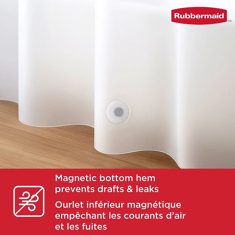 Rubbermaid Heavyweight Waterproof PEVA Shower Liner, BPA-Free